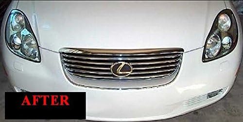fits 2002-2009 LEXUS SC430 SC 430 CHROME GRILL GRILLE KIT 2003 2004 2005 2006 2007 2008 02 03 04 05 06 07 08 09