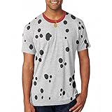 Dog Dalmatian Costume Red Collar Mens Soft T Shirt Heather White MD