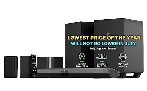 Nakamichi Shockwafe Ultra 9.2.4 Channel Dolby Atmos/DTS:X Soundbar with Dual 10" Subwoofers (Wireless), 4 Rear Surround Effects Speakers, eARC and SSE Max Technology (Flagship)