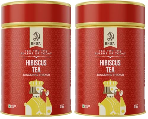 Image of House of Hindraj Tangerine Thakur Hibiscus Herbal Loose Tea 40 g 100% Natural Colorant, Tart Hibiscus Infusion Great for Mocktails, Syrups & Iced Tea Refreshing & Caffeine Free (Pack of 2)