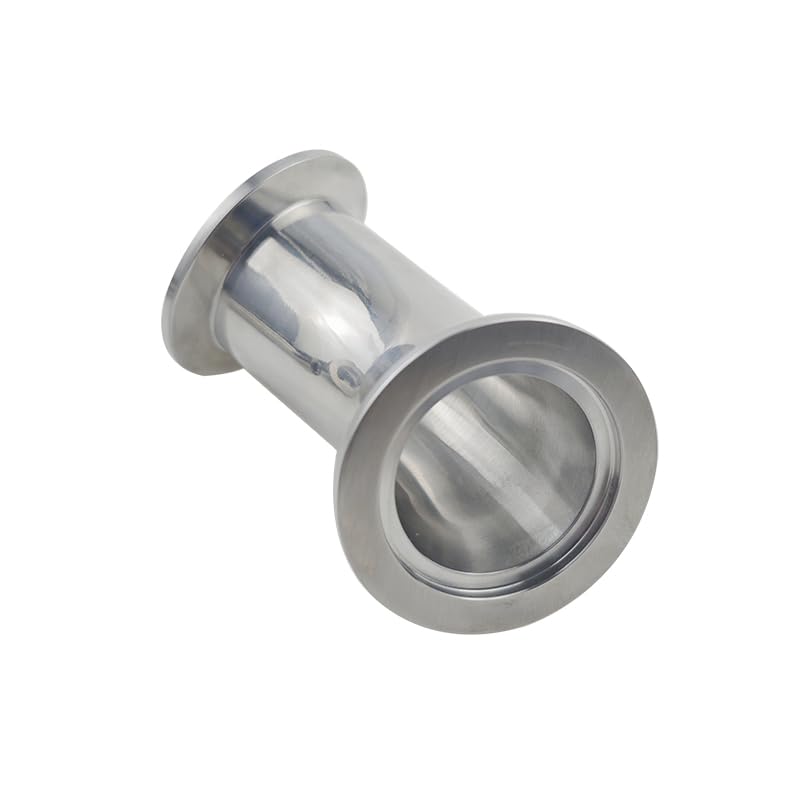 Codo de vacío de 45 grados KF16, conector de acero inoxidable 304 con triple abrazadera 6