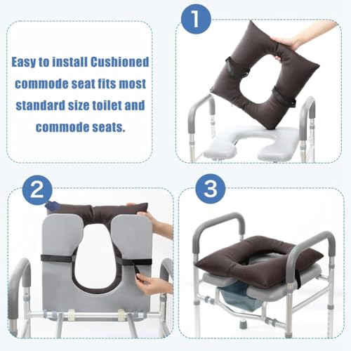 Cojín Lavable para Inodoro de 42x42 cm con PU y sujeción ajustable 3