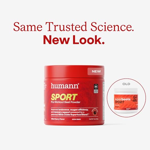 Image of humanN SuperBeets Sport Endurance Pre Workout Powder, Nitric Oxide Supplement, NSF Certified, Stimulant & Caffeine Free, Made with Beet Root, Wild Cherry, 20 Servings