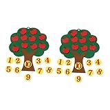 ORFOFE 2 Juegos Juguete de Fieltro Árbol de Manzanas No Tejido para Aprendizaje con Emparejamiento Cognitivo Material Educativo para Regalo Cumpleaños