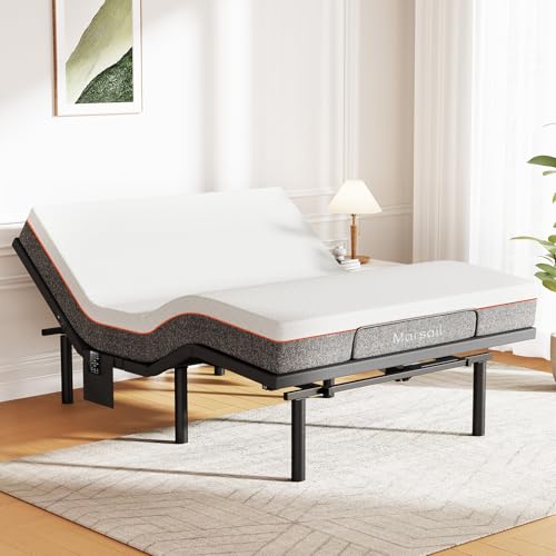 Marsail MS01-1 Full Adjustable Bed Frame with Massage + 10-inch...