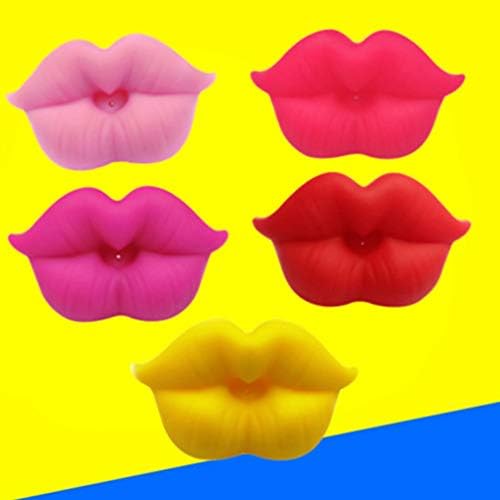 Tomaibaby 5pcs Funny Baby Pacifiers Cute Kiss Lips Shape Soft Silicone Baby Dummy Pacifier Prank Dummy Teether Nipple for Baby Shower Party Favors Gift