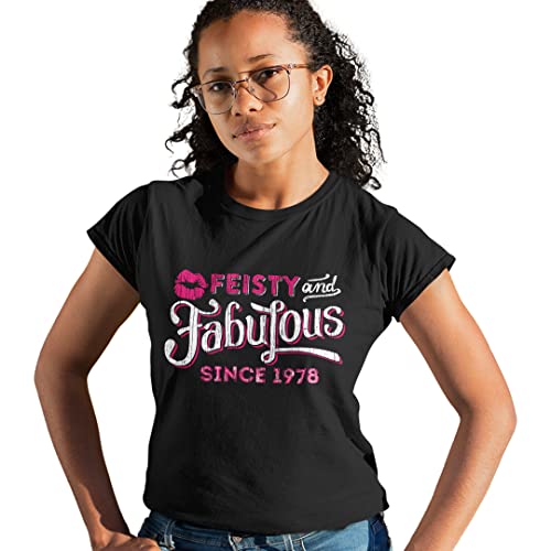 Feisty And Fabulous, Birthday Shirts For Women, 44 Tshirts For Women, 44Th Birthday, Black 1978, 44 Year Old #TOP7