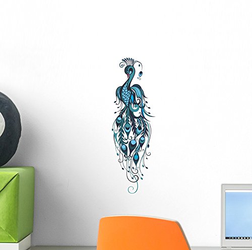 Wallmonkeys Peacock Wall Decal Peel And Stick Graphic (12 In H X 7 In W) Wm221737 #TOP24