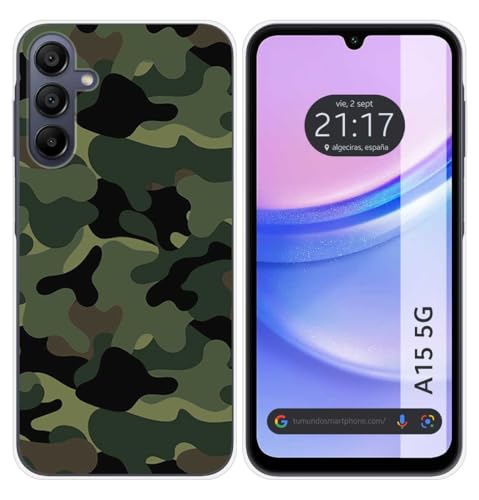 Tumundosmartphone Cover In Silicone Per Samsung Galaxy A15 4G/5G, Motivo Mimetico