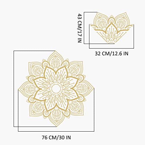 Resama Large Metal Round Mandala Wall Decor, Unique Lotus Flower Wall Art For Living Room Bedroom Bathroom Corridor Home Room And Office Decoration（Gold） #TOP7