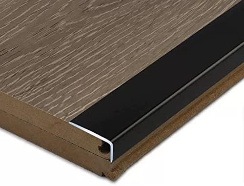L-Shaped Aluminum Corner Guard for Floor & Doorway, Waterproof Transition Strip, Stair Edging Trim (Black, 28mm Width, Durable & Stylish)