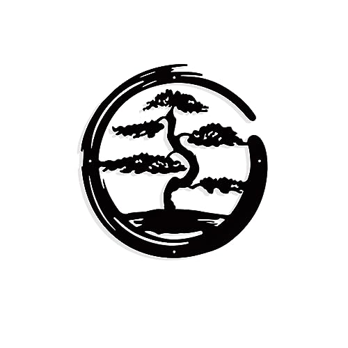 NBEADS Bonsai Tree Metal Wall Art Decor, Matte Black Wall Hanging Decor Silhouette Wall Art for Home...