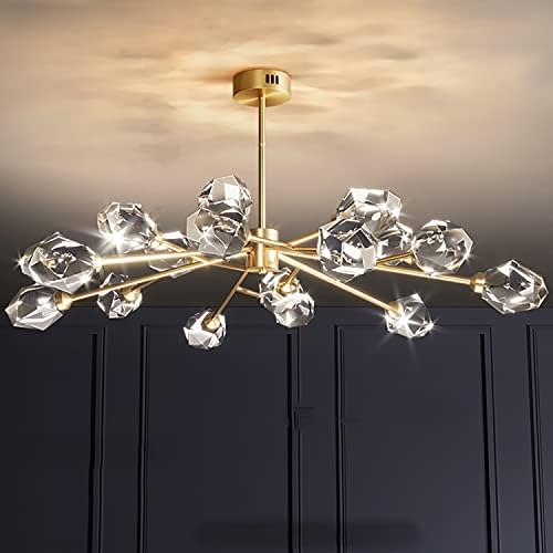 44inch Trendy Crystal Chandeliers 18light Sputnik Crystal Chandelier Excessive Ceiling Bed room Chandelier for Dinning Pandent Mild Dwelling Diamond Chandelier Multi-Faceted Lower Crystal for Extra Sparkle