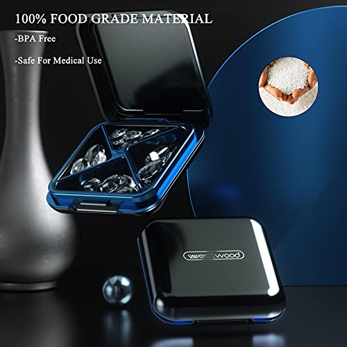 Image of Pill Organizer Portable Pill Box Waterproof Pill Case Travel Medicine Organizer for Purse or Pocket Multifunctional Small Pill Storage Box with Removable X Compartments for Jewelry Earrings