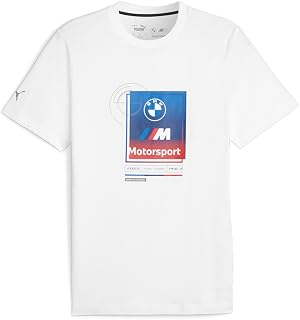 Mens BMW MMS Graphic Crew Neck Short Sleeve Casual Tops Casual - White