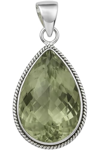 Améthyste verte naturelle pendentif argent 925 femme bijoux mode