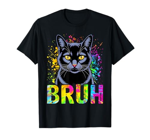 Funny Cat Bruh for Teens Boys Girls Men Women Meme Tie Dye T-Shirt