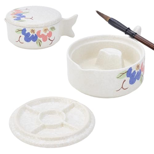 Encreur en porcelaine en forme de poisson pour calligraphie chinoise