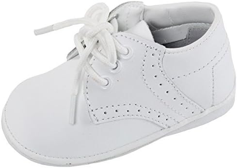 OLIVIA KOO Baby Boys Infant to Toddler Oxford Christening Shoes White 5