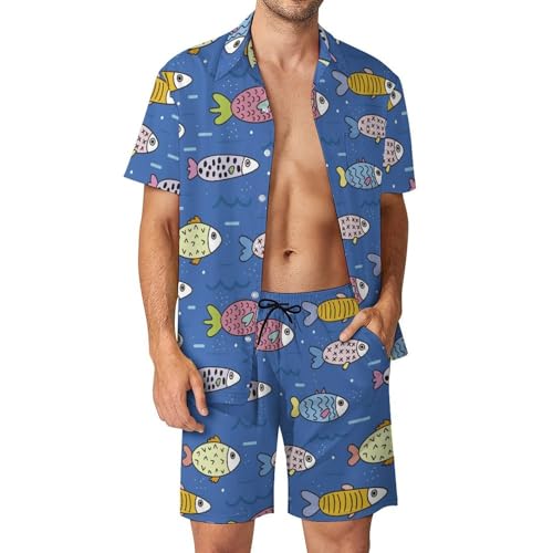 Chemise Hawaïenne Homme avec ensemble short et pantalon de plage d'été S