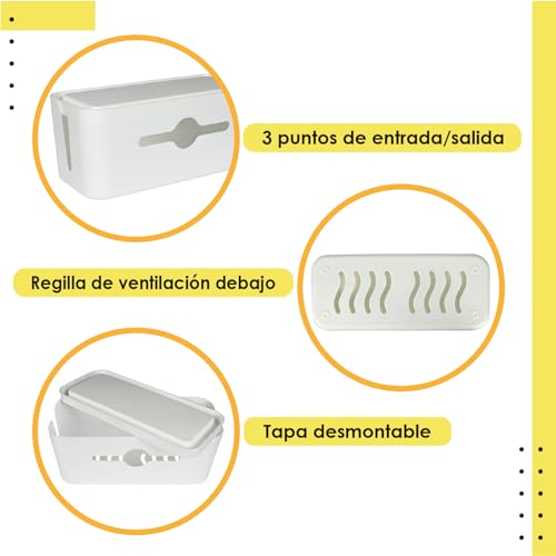Kabel-Organizer-Box | Kabel-Organizer für den Schreibtisch | Kabelaufwicklung | Verstecken und Ordnen von Kabeln | Kabelmanagement | Kabelaufbewahrung | Kabel-Organizer