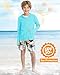 Hotfiary Boys Rash Guard Long Sleeve Swim Shirt Kids Youth UPF 50+ Zip Up Hoodie Fishing Sun Water Beach Pool Shirt Thumbhole