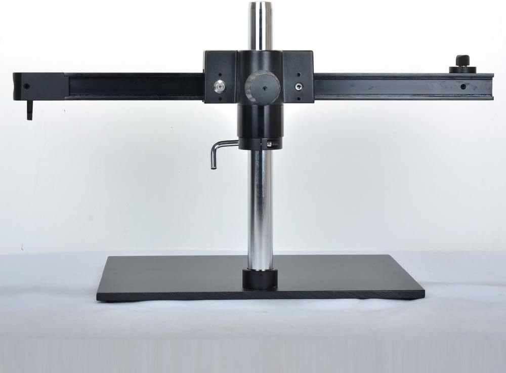 Microscope Accessories Kit 76mm Ring Holder Big Size Heavy Duty Adjustable Boom Large Stereo Arm Table Stand for Lab Industry Microscope Camera Microscope Slides