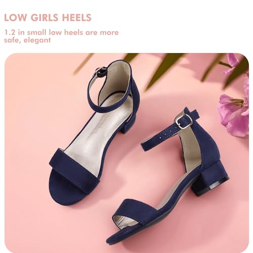Image of PANDANINJIA Girls Dress Shoes Toddler Kids Heels Sandals Flower Girl Shoes