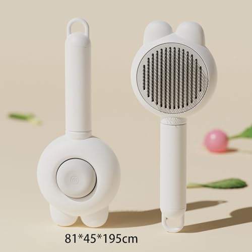 Image of Premium Universal Pet Grooming Brush with Stainless Steel Pins Ideal for All Breeds Long Short Haired Cat and Dog,Ergonomic All-in-One Reduces Tanglesand PromotesHealthy Coat with Gentle (White)