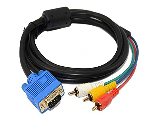 Accesorios De Computadoras, Personal Computer Cable VGA a RCA, enchufe macho VGA de 15 pines a 3 RCA Audio AV, adaptador para HDTV, PC, DVD, convertidor de cable de visualización -5 pies/1,5 m