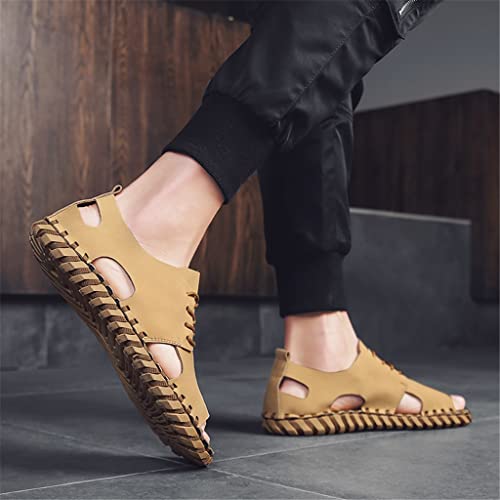 YMGSCC Sandals Men's Non-Slip Shoes Men's Comfortable Sandals Beach Non-Slip Soft Men's Shoes(Beige,42 Code) - Image 4
