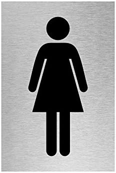 Slimline Aluminium Male Female Toilet Sign Twin Pack - Brushed Silver