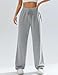 Kiench Teens Girls' Straight Leg Sweatpants High Waisted Baggy Joggers Drawstring US Pants Size 18-20/15-16 Years, Grey