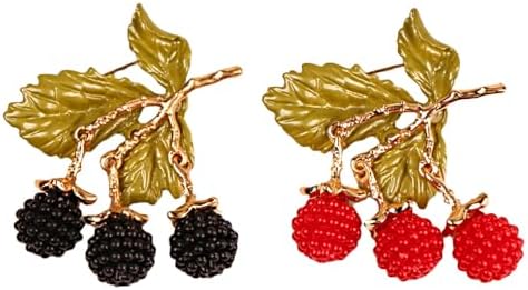 2pcs Alloy Plant Beaded Blackberry Brooch for Men, Elegant Berry Badge for Suit & Sweater image 2