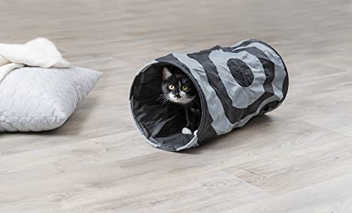 Image of TRIXIE Interactive Cat Tunnel, Collapsible Play Tunnel for Cats, Crinkle Activity Toy for Indoor Exercise, Hide and Seek Play Accessory, Foldable Lightweight Design