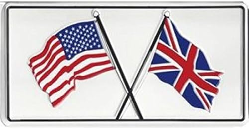 American/British Flags Photo License Plate
