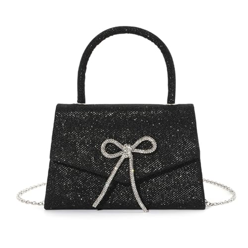 Sac de soirée femme mariage bandoulière chaîne nœuds brillants pour fête