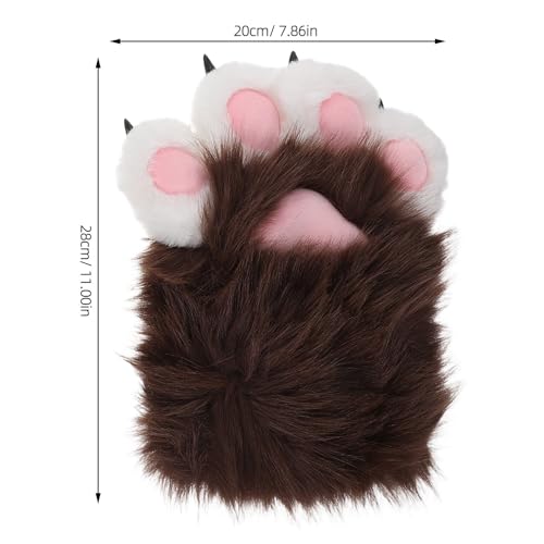 Guantes de garra de gato marrón para juegos de rol y convenciones de anime femeninas 2