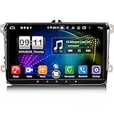 8-Kern 9 Zoll Android 11 Autoradio Passend für VW Golf Passat Tiguan Seat Skoda Caddy UnterstÃŒtzt GPS-Navi Carplay Android Auto DSP Bluetooth A2DP DVB-T2 WiFi DAB+ 4+64GB