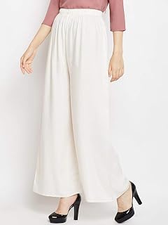 Hivata Plain Plazo Women Rayon Loose Fit Flared Palazzo Pants Soft Stylish & Comfortable Bottom Wear Casual Plaazo for Gir... Price In India