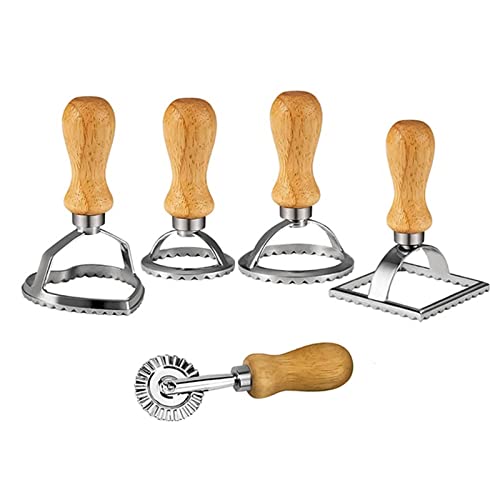 5 Stück Ravioli Ausstecher, Ravioli Former Cutter, Teigrädchen, Raviolischneider mit...