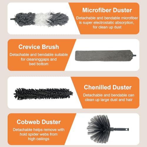 15 PCS Microfiber Duster with Pole