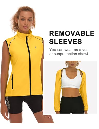 Image of Little Donkey Andy Women's UPF 50+ Cycling Jacket Windbreaker with Removable Sleeves