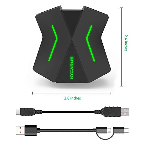 [Support 3.5mm Headset] HYCARUS Keyboard and Mouse Adapter for Nintendo Switch/Xbox One/ PS4/ PS3, PS4 Keyboard Adapter 
