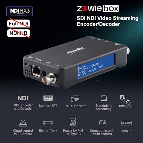 Image of Zowietek 3G SDI NDI Video Encoder /Decoder, ZowieBox, Native NDI HX3 (Certified) Converter /Player, UVC /SRT /RTMP(S) /RTSP to SDI, Pass-Through Video Capture, Standalone Live Streaming PoE, SDI Extender