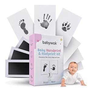 Baby Hand and Footprint Kit – Inkless Clean Touch, Non-Toxic & Safe for Newborn Skin – Keepsake for New Baby, Baby Shower Gift, Boy or Girl, Inkless Footprint Kit for Babies, Dogs & Cats