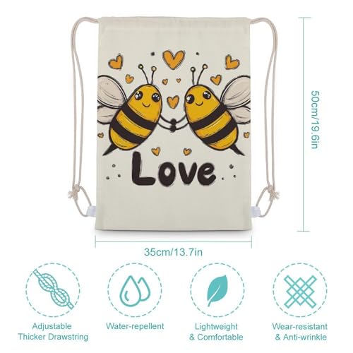 Drawstring Bag Backpack Bee Love Honey Sackpack Foldable String Bags Sports Gym Bag for Shopping Yoga2
