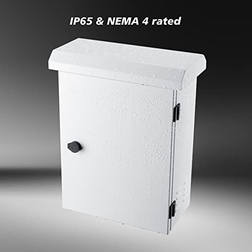 Ordentlich Ip55 Weatherproof Outdoor Metal Box Wall-Mounted Electronic Equipment Enclosure Box With Mounting Plate, Pole And Wall Bracket (19.6'' X 15.7'' X 7.9'') #TOP2