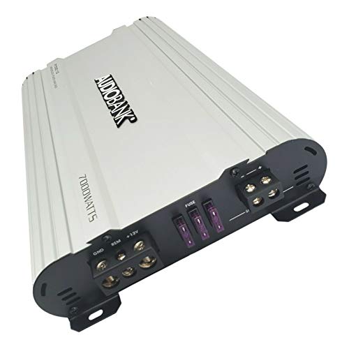 Audiobank P8001 Monoblock 8000 WATTS Amp Class D Car Audio Stereo Amplifier Remote Turn On/Off Circuit/Heavy-Duty Aluminium Alloy Heatsink Power and Protection Indicator -2nd Gen
