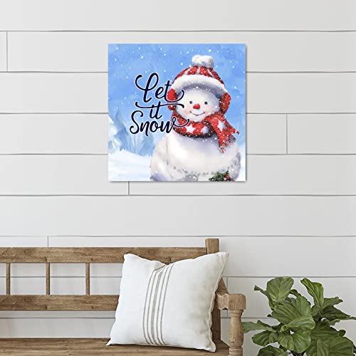 Plaque en bois Let It Snow cadeau pendaison de crémaillère - 4